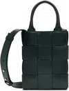Bottega Veneta Green Mini Cassette Tote In 3015 Inkwell-silver