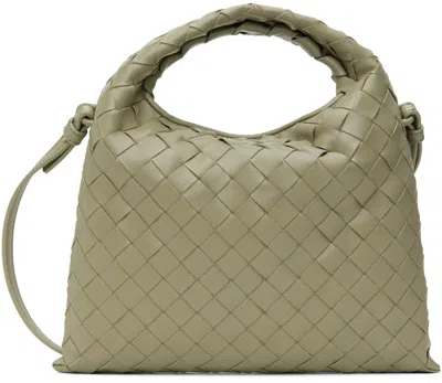 Bottega Veneta Green Mini Hop Bag In 2943 Trave-m Brass-t