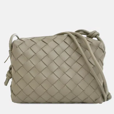 Pre-owned Bottega Veneta Green Mini Lambskin Intrecciato Loop Camera Bag