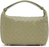 Bottega Veneta Green Mini Wallace Bag In 2916 Travertine-gold