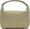 Bottega Veneta Green Mini Wallace Bag In 2916 Travertine-gold