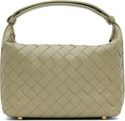 Bottega Veneta Green Mini Wallace Bag In 2916 Travertine-gold