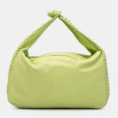 Pre-owned Bottega Veneta Green Nappa Intrecciato Knot Hobo
