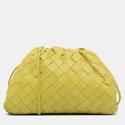 Pre-owned Bottega Veneta Green Nappa Intrecciato The Mini Pouch Crossbody