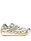 Bottega Veneta Green Sneakers With Unique Mesh Pattern And Durable Sole In Brown