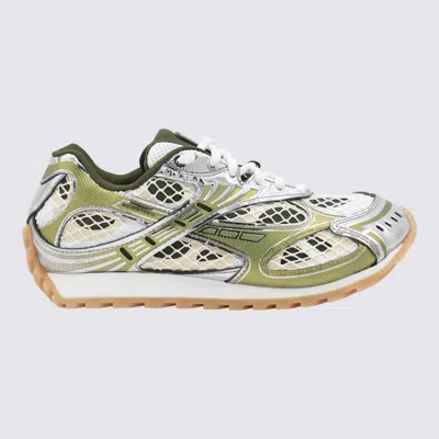 Bottega Veneta Orbit Metallic Net Runner Sneakers In Limone