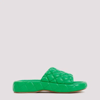 BOTTEGA VENETA GREEN PADDED LEATHER SANDALS