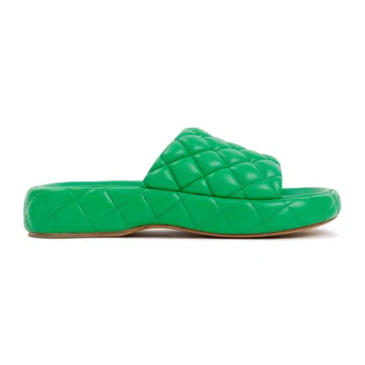 Bottega Veneta Green Padded Leather Sandals For Women