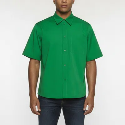 Pre-owned Bottega Veneta Green Poplin Short Sleeve T-shirt Xl