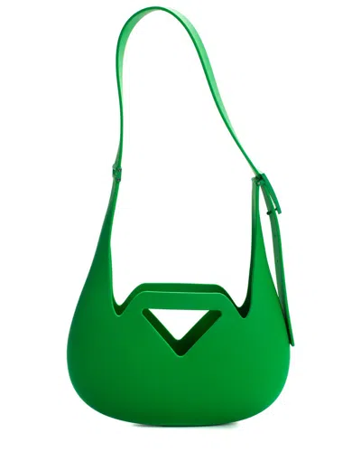 Bottega Veneta Green Rubber Punch Bag (authentic ) In Black