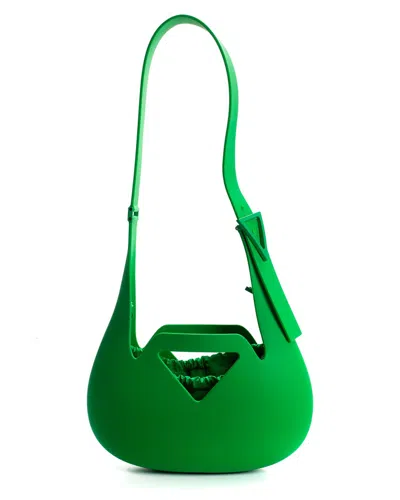 Bottega Veneta Green Rubber Punch Shoulder Bag (authentic )