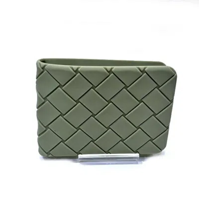 Pre-owned Bottega Veneta Green Silicone Bill Wallet (bi-fold) ()