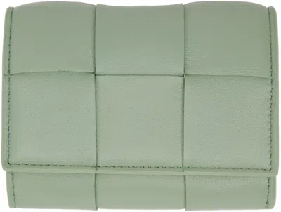 Bottega Veneta Green Small Envelope Card Case In 3403 New Sauge Gold