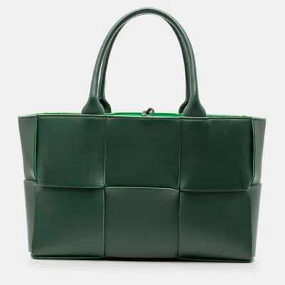 Pre-owned Bottega Veneta Green Small Nappa Maxi Intrecciato Arco Tote