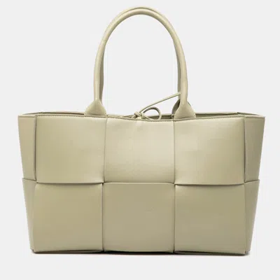 Pre-owned Bottega Veneta Green Small Nappa Maxi Intrecciato Arco Tote