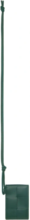 Bottega Veneta Green Strap Card Case In 3035 Raintree Gold