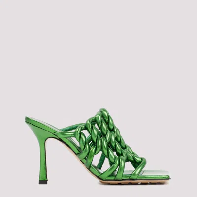 BOTTEGA VENETA GREEN STRETCH HEELS