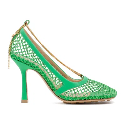 Bottega Veneta Green Stretch Sandals In 3708