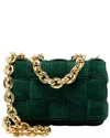 Bottega Veneta Green Suede Cassette Chain Maxi Shoulder Bag (authentic Pre-  Loved)