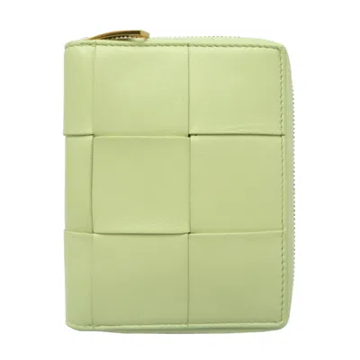 Pre-owned Bottega Veneta Green Yellow Leather Wallet (bi-fold) ()