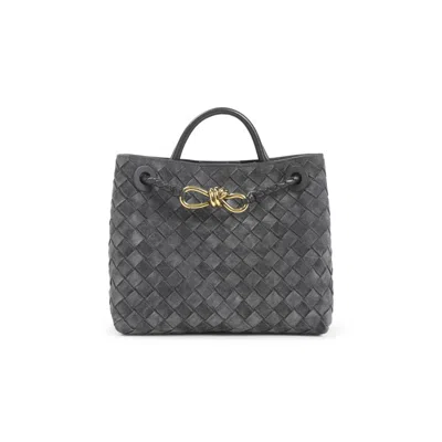 Bottega Veneta Grey Andiamo Satchel In Gray
