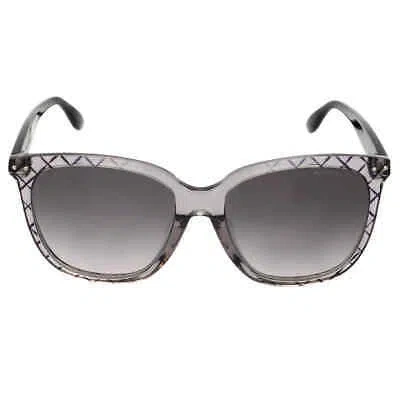 Pre-owned Bottega Veneta Grey Butterfly Ladies Sunglasses Bv0252sa 001 55 Bv0252sa 001 55 In Gray