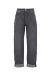 Bottega Veneta Trousers Denim Rolled Cuffs In Gray
