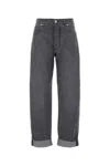 Bottega Veneta Trousers Denim Rolled Cuffs In Gray