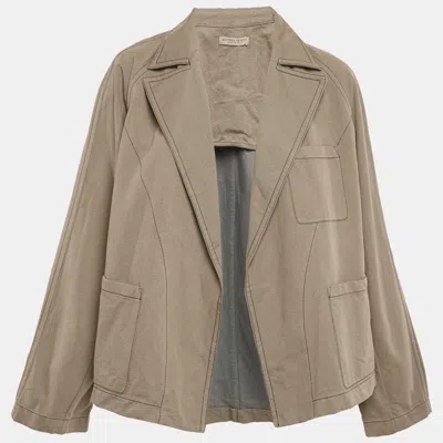Pre-owned Bottega Veneta Grey Denim Open Front Jacket S In Gray