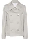 Bottega Veneta Doppelreihige Jacke Mit Spitzem Kragen In Grey