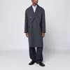 Bottega Veneta Grey Double-breasted Wool Coat In Gray