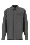 Bottega Veneta Light Wool Flannel Shirt In Grey