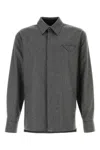 Bottega Veneta Light Wool Flannel Shirt In Grey