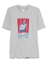Bottega Veneta Graphic Rabbit-print Crushed Cotton Jersey T-shirt In Gray