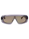 Bottega Veneta Grey Grey Brown Acetate Sunglasses In Multi