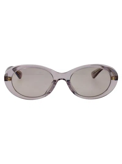 Bottega Veneta Grey-grey-grey Recycled Acetate Sunglasses In Gray