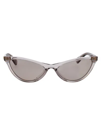Bottega Veneta Grey-grey-grey Recycled Acetate Sunglasses In Brown