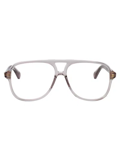 Bottega Veneta Grey-grey-transparent Recycled Acetate Glasses In Silver