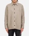 BOTTEGA VENETA GREY INTRECCIO LEATHER SHIRT