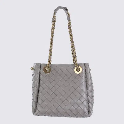 Bottega Veneta Grey Leather Parachute Small Satchel In Gray
