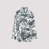 Bottega Veneta Multicolor Printed Silk Shirt In Grey