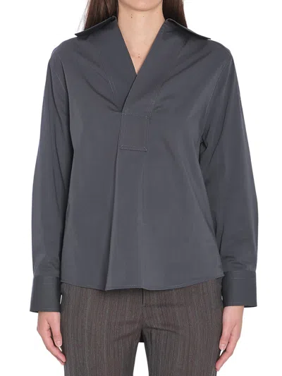 Bottega Veneta Grey Relaxed Solid Shirt In Gray