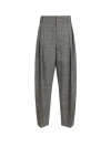 BOTTEGA VENETA GREY SILK AND VISCOSE TROUSERS FOR WOMEN