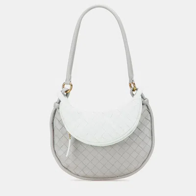 Pre-owned Bottega Veneta Grey Small Bicolor Lambskin Intrecciato Gemelli Bag In Multi