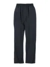 Bottega Veneta Grey Straight Leg Pants With Elastic Waist And Resin Finish In Cotton Man
