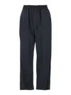 Bottega Veneta Grey Straight Leg Pants With Elastic Waist And Resin Finish In Cotton Man In Multicolor