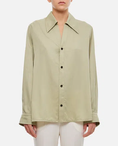 BOTTEGA VENETA GREY VISCOSE TWILL SHIRT