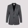 BOTTEGA VENETA GREY WOOL CHEVRON JACKET