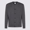 Bottega Veneta Ribbed Wool Cardigan In Gray