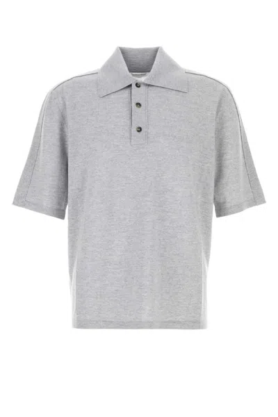 BOTTEGA VENETA GREY WOOL POLO SHIRT